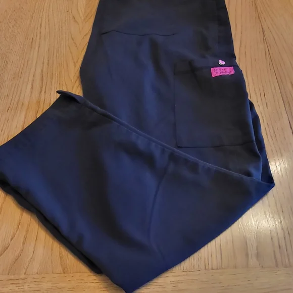 Betsey Johnson Women's Black Scrub Set with Pink Accents - Picture 2 of 10